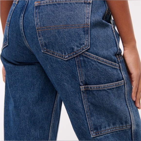 Abercrombie & Fitch Mid Rise Slouchy Carpenter Jeans Sz 31 - Picture 3 of 8